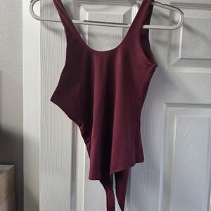 ReoRia Wine Asymmetrical Bodysuit